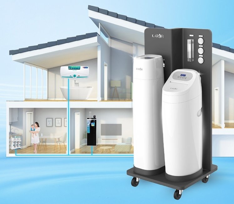 Máy lọc nước KORI WATER và ly nước sạch tinh khiết